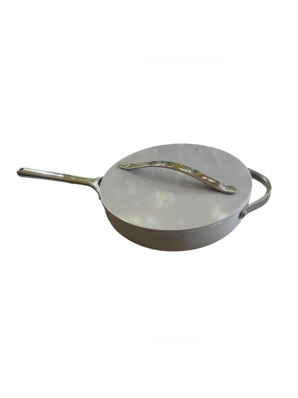 Caraway Nontoxic Ceramic Nonstick Sauté Pan with Lid gray